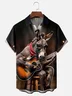 Moisture Wicking Guitar Donkey Chest Pocket Hawaiian Shirt