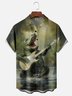Moisture Wicking Fun Guitar Croc Chest Pocket Hawaiian Shirt