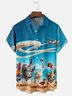 Moisture Wicking Beach Chicken Chest Pocket Hawaiian Shirt