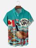 Moisture Wicking Canada Goose Beaver Moose Chest Pocket Hawaiian Shirt