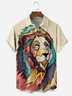 Hardaddy x Stephen Wade Moisture Wicking Abstract Art Lion Chest Pocket Hawaiian Shirt