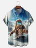 Moisture Wicking Ski Bigfoot Chest Pocket Hawaiian Shirt