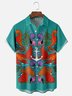 Hardaddy X Artist Janet Johnson Moisture Wicking Abstract Ocean Elements Seahorse Art Painting Chest Pocket Hawaiian Shirt