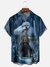 Moisture Wicking Star Snowman Chest Pocket Hawaiian Shirt