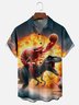 Moisture Wicking Lobster Dinosaur Basketball Chest Pocket Hawaiian Shirt