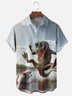 Moisture Wicking Funny Croc Mouse Chest Pocket Hawaiian Shirt