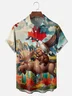 Moisture Wicking Beaver Ride Moose Canada Goose Chest Pocket Hawaiian Shirt
