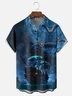 Moisture-wicking Pirate Ship Chest Pocket Casual Shirt
