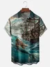 Moisture-wicking Pirate Ship Siren Mermaid Chest Pocket Casual Shirt