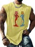 Hardaddy X Artist Janet Johnson Mens Crewneck Tank Tops Mermaid Table Lamp Beach Sleeveless Shirt