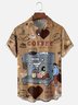 Hardaddy x Kimprut Imut Moisture Wicking Coffee Maker Lettering Cat Chest Pocket Hawaiian Shirt