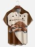 Hardaddy x Kimprut Imut Moisture Wicking Sloth Coffee Font Chest Pocket Hawaiian Shirt
