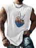 Hardaddy X Artist Kimprut Imut Mens Crewneck Tank Tops Japanese Ramen Beach Sleeveless Shirt