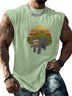 Hardaddy X Artist Marcio Lima Mens Crewneck Tank Tops Sloth Beach Sleeveless Shirt
