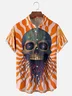 Hardaddy x Yunus Appak Moisture Wicking Artistic Abstract Skull Geometric Chest Pocket Hawaiian Shirt