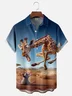 Moisture-wicking Mouse Scared Giraffe Chest Pocket Hawaiian Shirt