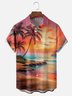 Moisture-wicking Fun Coast Sunset Chest Pocket Hawaiian Shirt