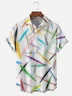 Moisture-wicking Abstract Art Print Chest Pocket Casual Shirt