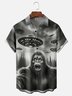 Moisture wicking Funny UFO Bigfoot Chest Pocket Hawaiian Shirt