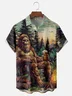 Moisture Wicking Camping Beer Bigfoot Chest Pocket Hawaiian Shirt