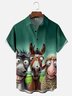 Moisture Wicking Funny Donkey Horse Sheep Chest Pocket Hawaiian Shirt