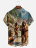 Moisture Wicking Bow Bigfoot Chest Pocket Hawaiian Shirt