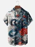 Moisture-wicking Octopus Floral Chest Pocket Hawaiian Shirt
