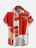 Moisture Wicking Geometric Color Block Chest Pocket Hawaiian Shirt