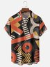 Moisture Wicking Geometric Color Block Chest Pocket Hawaiian Shirt