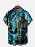 Moisture Wicking Octopus Pirate Cthulhu Chest Pocket Hawaiian Shirt