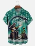 Moisture Wicking Rock Bigfoot Guitar Alien Chest Pocket Hawaiian Shirt