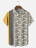 Moisture Wicking Striped Paisley Chest Pocket  Bowling Shirt