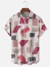 Moisture Wicking Geometric Abstract Painting Chest Pocket Hawaiian Shirt