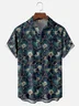 Moisture Wicking Gradient Gold Edge Floral Chest Pocket Hawaiian Shirt