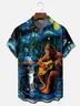 Moisture Wicking BBQ UFO Bigfoot Cat Art Chest Pocket Hawaiian Shirt