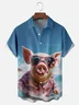 Moisture-Wicking Surf Pig Chest Pocket Hawaiian Shirt
