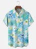 Moisture Wicking Tropical Greens Ombre Floral Chest Pocket Hawaiian Shirt
