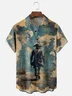 Moisture Wicking Vintage Pirate Map Chest Pocket Hawaiian Shirt