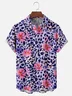 Moisture Wicking Leopard Floral Chest Pocket Hawaiian Shirt