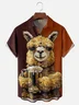 Moisture Wicking Alpaca Beer Chest Pocket Hawaiian Shirt