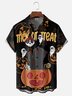 Hardaddy X Kimprut Imut Moisture-wicking Halloween Cat Ghost Chest Pocket Hawaiian Shirt