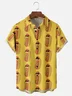 Moisture Wicking Fun Hot Dog Festival Chest Pocket Hawaiian Shirt