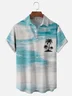 Moisture-wicking Coconut Tree Abstract Texture Chest Pocket Hawaiian Shirt