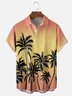 Moisture-wicking Coconut Tree Gradient Color Chest Pocket Hawaiian Shirt
