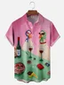 Moisture-wicking Animal Wine Funny Chest Pocket Hawaiian Shirt