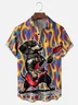 Moisture-wicking Rock Roll Music Guitar Dog Chest Pocket Casual Shirt