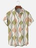 Moisture-wicking Geometric Abstract Stripes Chest Pocket Casual Shirt