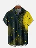 Moisture-wicking Fun Black and Yellow Abstract Print Chest Pocket Casual Shirt