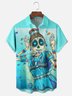 Hardaddy x Blucranium Moisture-wicking Fantastic Skull Lady Art Chest Pocket Casual Shirt
