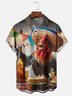 Moisture-wicking Oktoberfest Party Funny Chicken Chest Pocket Casual Shirt